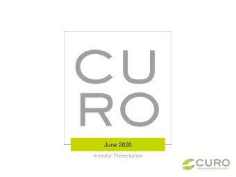 June 2020  Investor Presentation  Disclaimer  IMPORTANT: You must read the following information