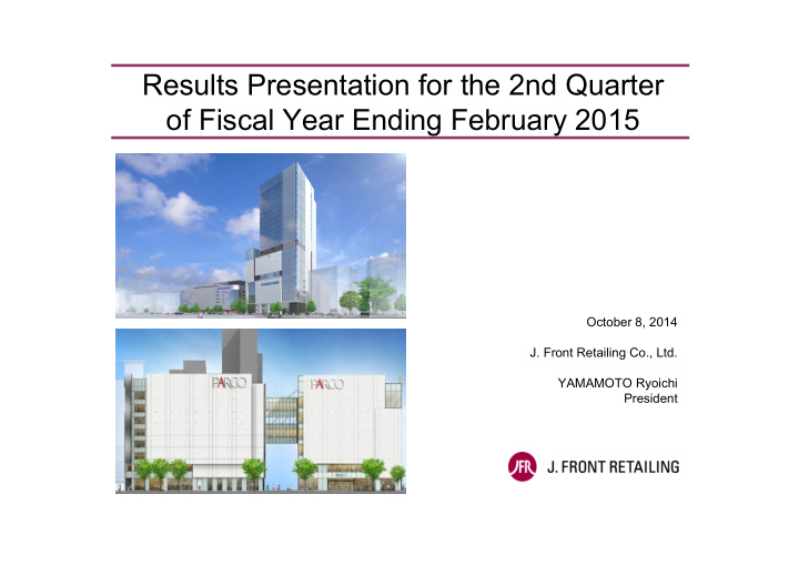 results presentation for the 2nd quarter of fiscal year