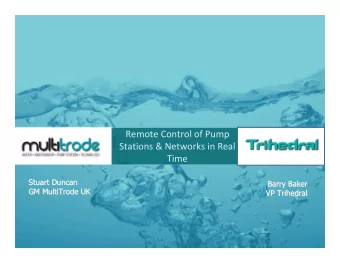 Remote Control of Pump  Stations &amp; Networks in Real  Time