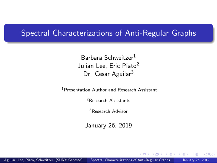 spectral characterizations of anti regular graphs