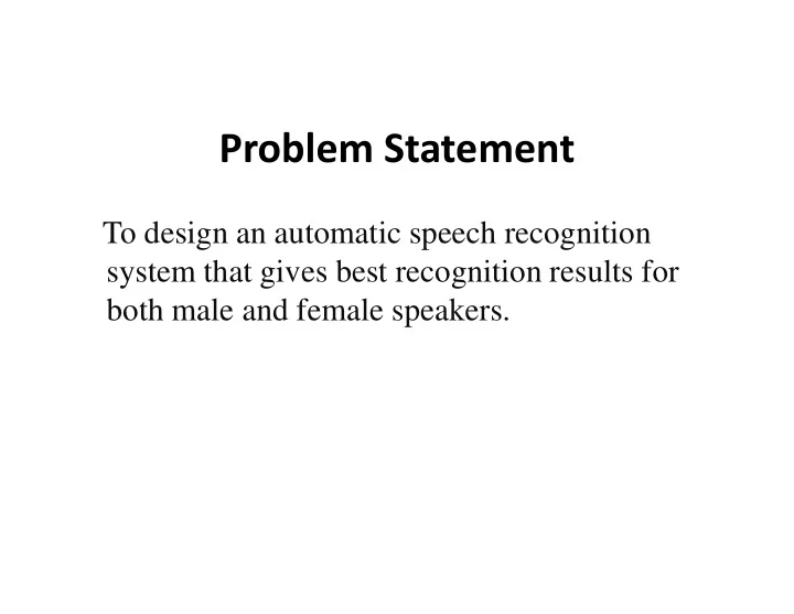 problem statement