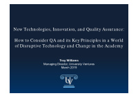 new technologies innovation and quality assurance how to