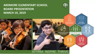 AFFIRM. INSPIRE. THRIVE. ARDMORE COMMUNITY  BASELINE DATA FROM 17-18  2017-18  Total  ELL