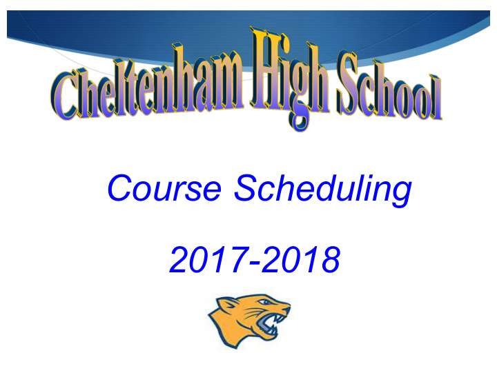 course scheduling 2017 2018 tonight s agenda