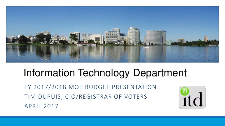 information technology department