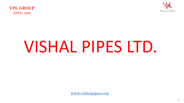 vishal pipes ltd