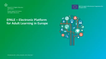 EPALE  Electronic Platform  for Adult Learning in Europe  VPL Biennale 2017 - Aarhus, Denmark,