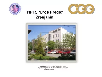 HPTS Uro Predi  Zrenjanin Quo Vadis TVET Serbia  November 2013  Jugoslav Bogdanovi,