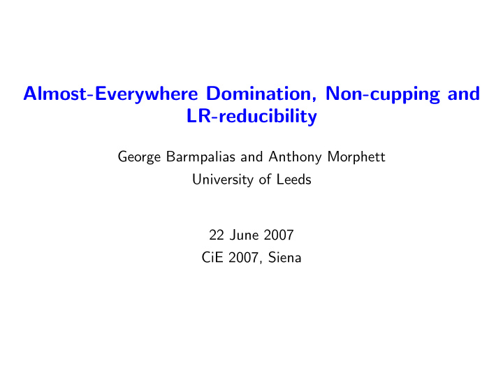 almost everywhere domination non cupping and lr