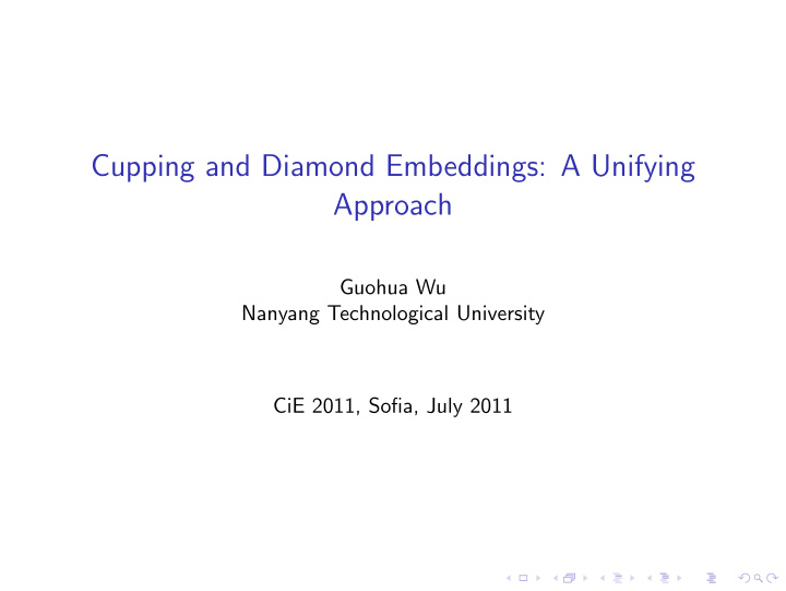 cupping and diamond embeddings a unifying approach