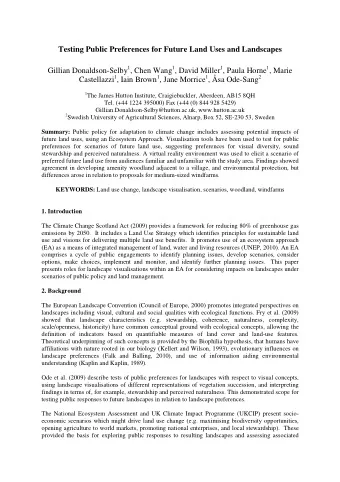 Gillian Donaldson-Selby 1 , Chen Wang 1 , David Miller 1 , Paula Horne 1 , Marie Castellazzi 1 ,