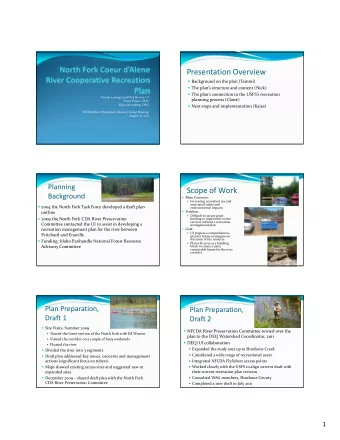 Presentation Overview  Background on the plan (Tammi)  The plans structure and content