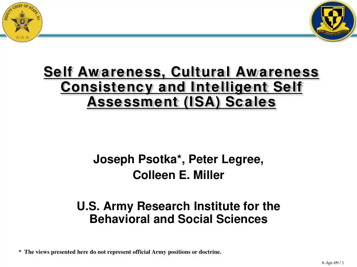 self aw areness cultural aw areness consistency and