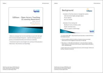 EdShare  EPrints Services  EdShare  EPrints Services  &gt; Jisc project 2007-2009  educationally
