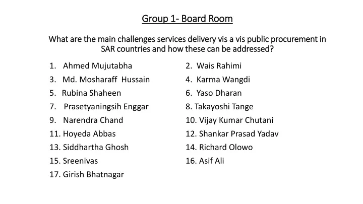 group 1 bo board room