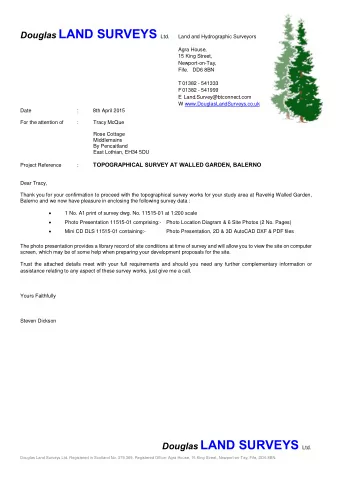 D. McArthur  1 of 1  Dwg No  Date  Douglas  LAND SURVEYS  11515-01  08/04/2015 Douglas LAND SURVEYS