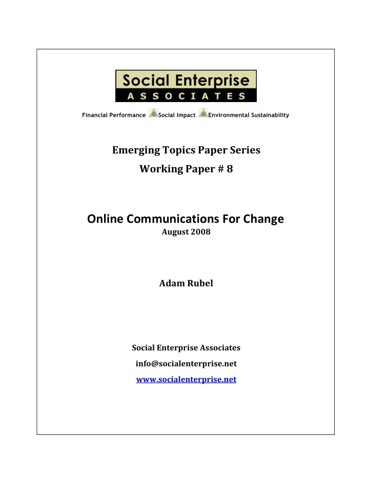 online communications for change