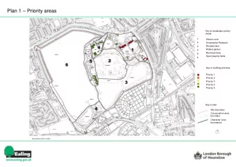 Plan 1  Priority areas  Key to landscape priority  areas  Historic core  Ornamental Parkland