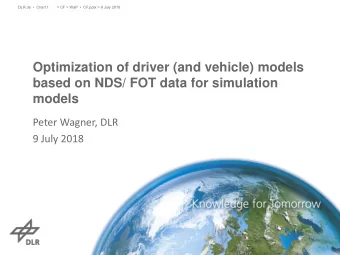 models  Peter Wagner, DLR  9 July 2018 DLR.de    Chart 2 &gt; CF &gt; WaP    CF.pptx &gt; 9