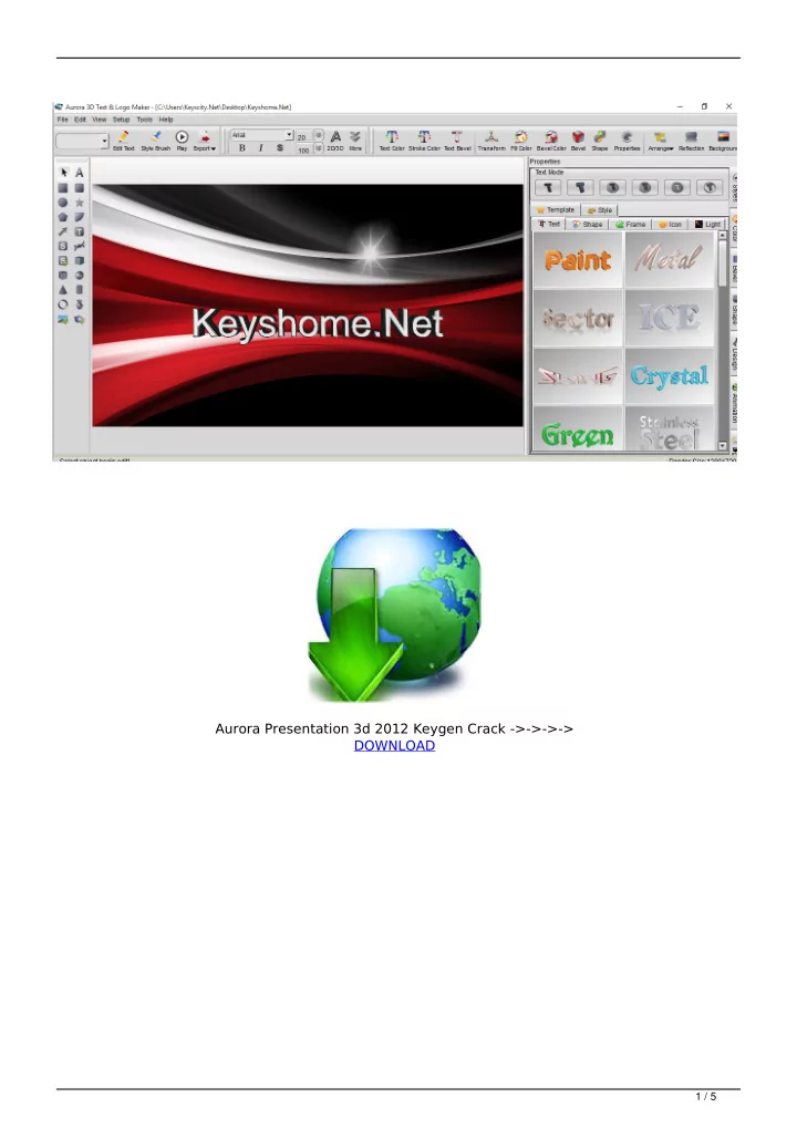 aurora presentation 3d 2012 keygen crack download