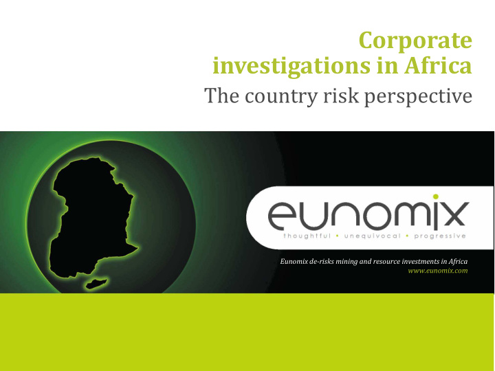 corporate investigations in africa