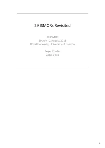 1  2  approach  Mark Evans, Mackenzie Tribbeck Associates (Computer Consultants) Limited