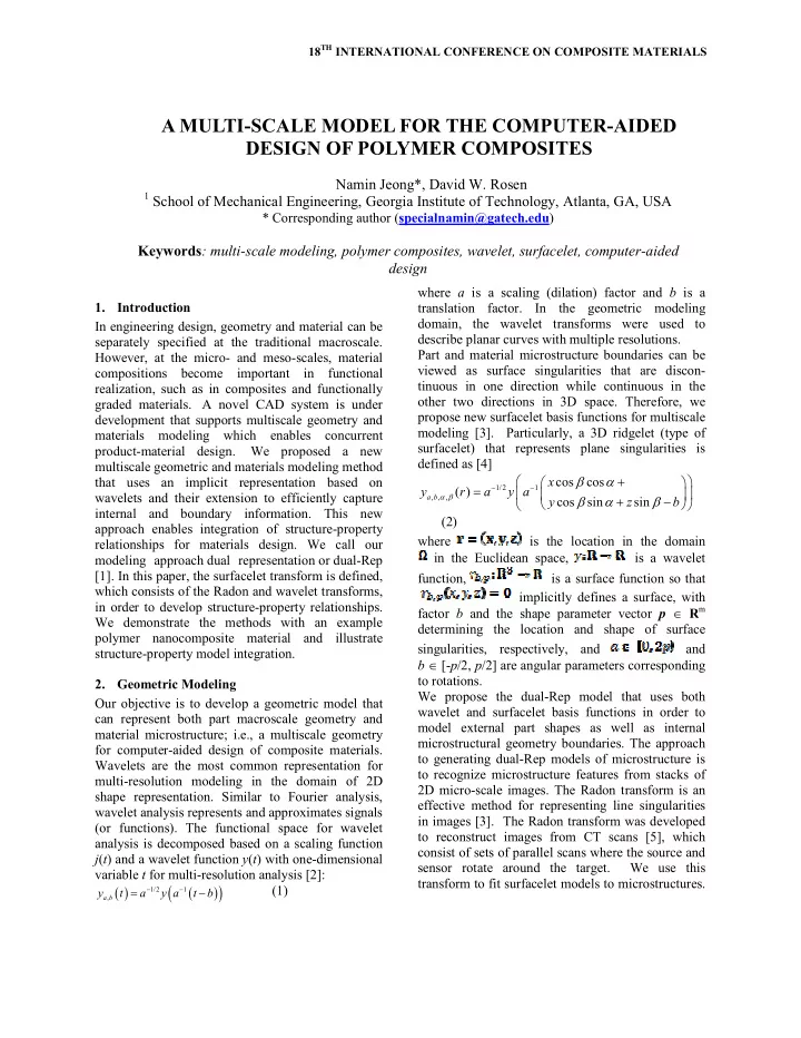 a multi scale model for the computer aided desig of