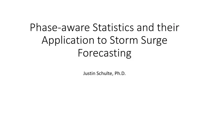 application to storm surge