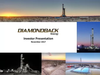 Investor Presentation  November 2017  1  Forward Looking Statements  This presentation contains