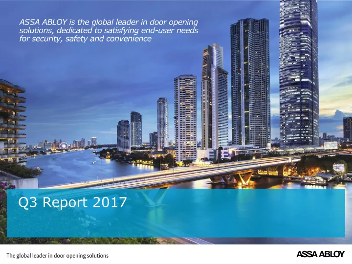 q3 report 2017 q3 2017 in brief