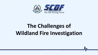 The Challenges of  Wildland Fire Investigation  CONFIDENTIAL  Scope  Introduction  Global