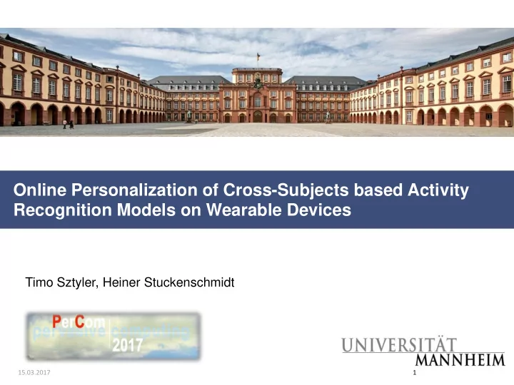 online personalization of cross subjects based activity