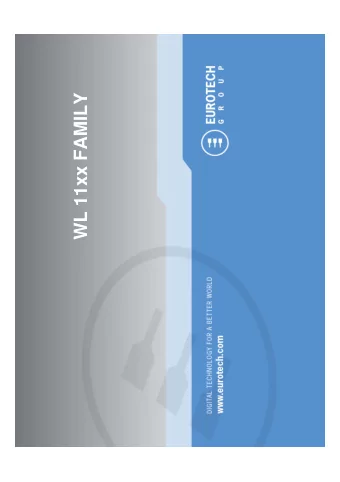 WL 11xx FAMILY  www.eurotech.com  WEARABLE COMPUTER  WEARABLE COMPUTER  A wearable computer is a