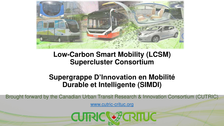 low carbon smart mobility lcsm