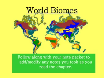 World Bio  iomes  Follow alo  long wit  ith your note  te packet to  to  add/m  /modif  ify any