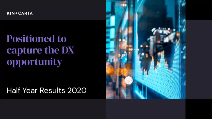 positioned to capture the dx opportunity