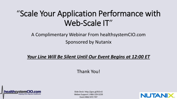 scale your application per erformance wit ith web scale