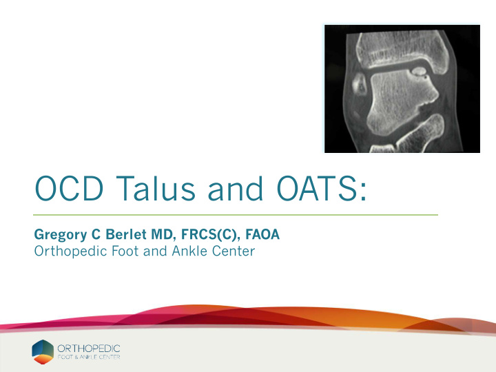 ocd talus and oats