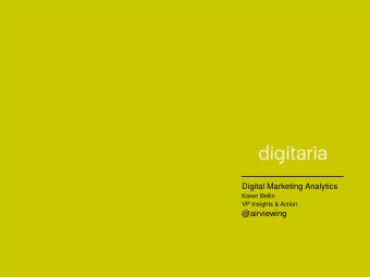 Digital Marketing Analytics  Karen Bellin  VP Insights &amp; Action  @airviewing  A Global Network