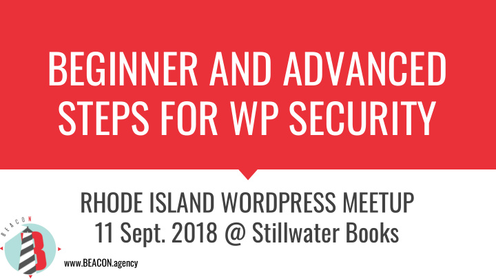 beginner and advanced steps for wp security