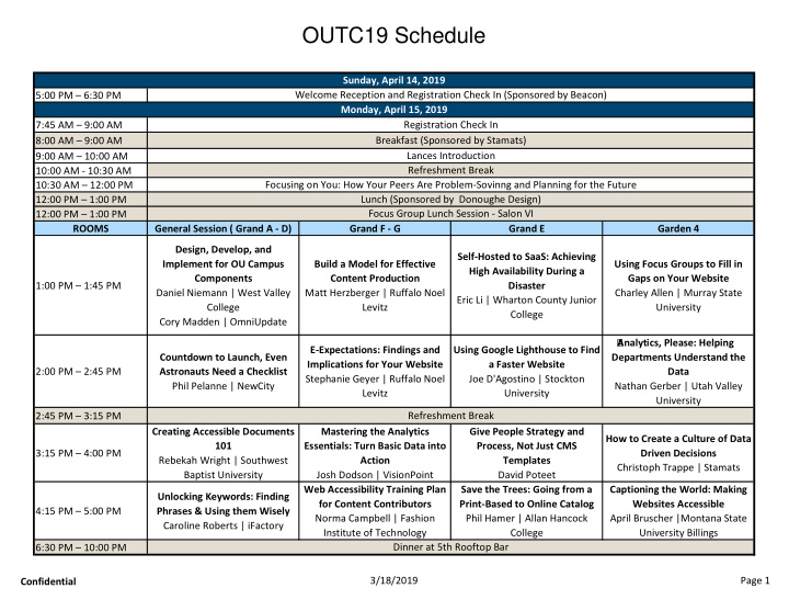 outc19 schedule