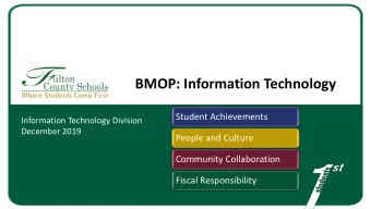 BMOP: Information Technology  Student Achievements  Information Technology Division  December 2019