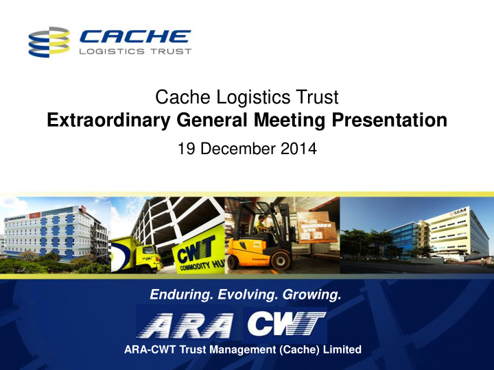 cache logistics trust