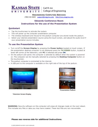 E NGINEERING C OMPUTING S ERVICES  (785) 532-4643    support@engg.ksu.edu