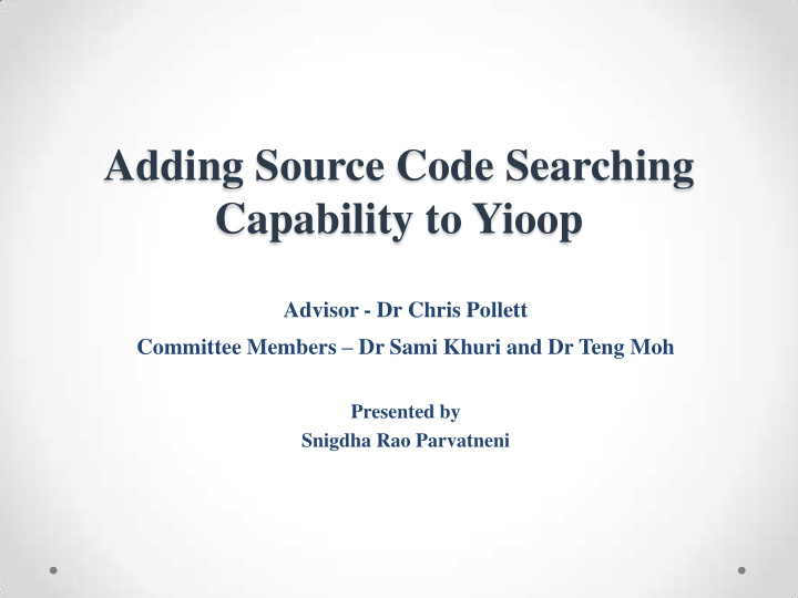adding source code searching capability to yioop