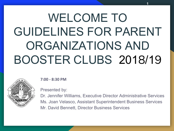 welcome to guidelines for parent organizations and