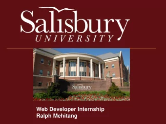 Web Developer Internship  Ralph Mehitang  2 Todd Smith  Web Communications Manager Andrew