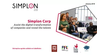 Simplon Corp  Assist the digital transformation  of companies and reveal the talents  Entreprise