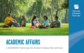ACADEMIC AFFAIRS A. GLEN HOUSTON  Interim Senior Vice President for Academic Affairs and Provost