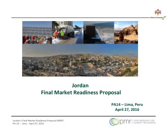 Jordan Final Market Readiness Proposal  PA14  Lima, Peru April 27, 2016  Jordans Final Market
